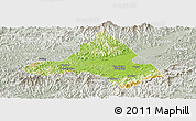Physical Panoramic Map of Xiuning, lighten, semi-desaturated
