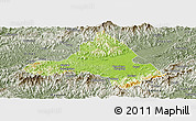 Physical Panoramic Map of Xiuning, semi-desaturated