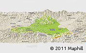 Physical Panoramic Map of Xiuning, shaded relief outside