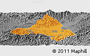 Political Panoramic Map of Xiuning, desaturated