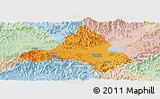 Political Panoramic Map of Xiuning, lighten