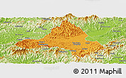 Political Panoramic Map of Xiuning, physical outside
