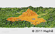 Political Panoramic Map of Xiuning, satellite outside