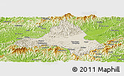 Shaded Relief Panoramic Map of Xiuning, physical outside