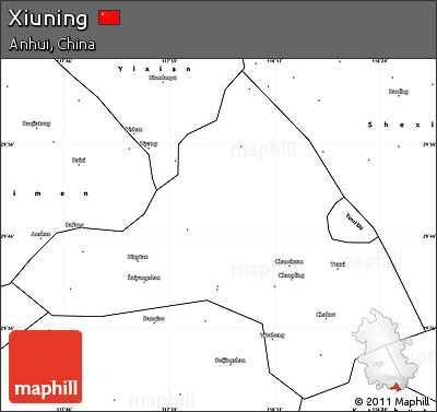Blank Simple Map of Xiuning