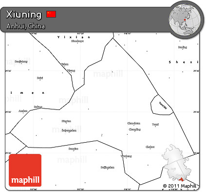 Blank Simple Map of Xiuning