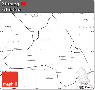 Blank Simple Map of Xiuning