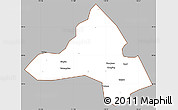 Gray Simple Map of Xiuning, cropped outside
