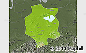 Physical 3D Map of Xuancheng, darken, semi-desaturated