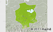 Physical 3D Map of Xuancheng, lighten, semi-desaturated