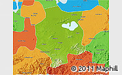 Physical 3D Map of Xuancheng, political outside