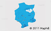 Political 3D Map of Xuancheng, cropped outside