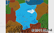 Political 3D Map of Xuancheng, darken