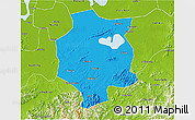Political 3D Map of Xuancheng, physical outside