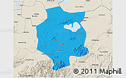 Political 3D Map of Xuancheng, shaded relief outside