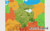 Satellite 3D Map of Xuancheng, political outside
