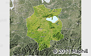 Satellite 3D Map of Xuancheng, semi-desaturated