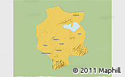 Savanna Style 3D Map of Xuancheng, single color outside