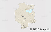 Shaded Relief 3D Map of Xuancheng, cropped outside