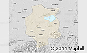 Shaded Relief 3D Map of Xuancheng, desaturated