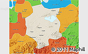 Shaded Relief 3D Map of Xuancheng, political outside