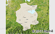 Shaded Relief 3D Map of Xuancheng, satellite outside