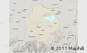 Shaded Relief 3D Map of Xuancheng, semi-desaturated