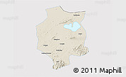 Shaded Relief 3D Map of Xuancheng, single color outside