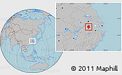 Gray Location Map of Xuancheng, hill shading