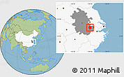 Savanna Style Location Map of Xuancheng, highlighted country, highlighted parent region