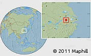 Savanna Style Location Map of Xuancheng, hill shading