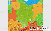 Physical Map of Xuancheng, political outside