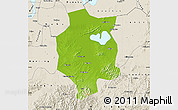 Physical Map of Xuancheng, shaded relief outside