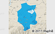 Political Map of Xuancheng, shaded relief outside
