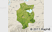 Satellite Map of Xuancheng, shaded relief outside