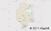 Shaded Relief Map of Xuancheng, cropped outside
