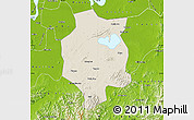 Shaded Relief Map of Xuancheng, physical outside