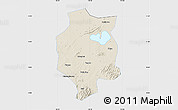 Shaded Relief Map of Xuancheng, single color outside