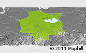 Physical Panoramic Map of Xuancheng, desaturated