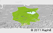 Physical Panoramic Map of Xuancheng, lighten, desaturated