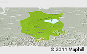 Physical Panoramic Map of Xuancheng, lighten, semi-desaturated