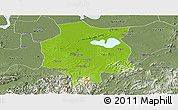 Physical Panoramic Map of Xuancheng, semi-desaturated