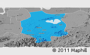 Political Panoramic Map of Xuancheng, desaturated