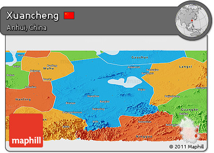 Political Panoramic Map of Xuancheng