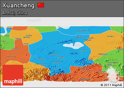 Political Panoramic Map of Xuancheng
