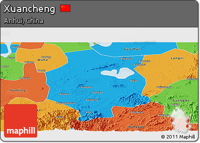 Political Panoramic Map of Xuancheng
