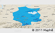 Political Panoramic Map of Xuancheng, shaded relief outside