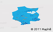 Political Panoramic Map of Xuancheng, single color outside
