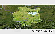 Satellite Panoramic Map of Xuancheng, darken