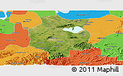 Satellite Panoramic Map of Xuancheng, political outside